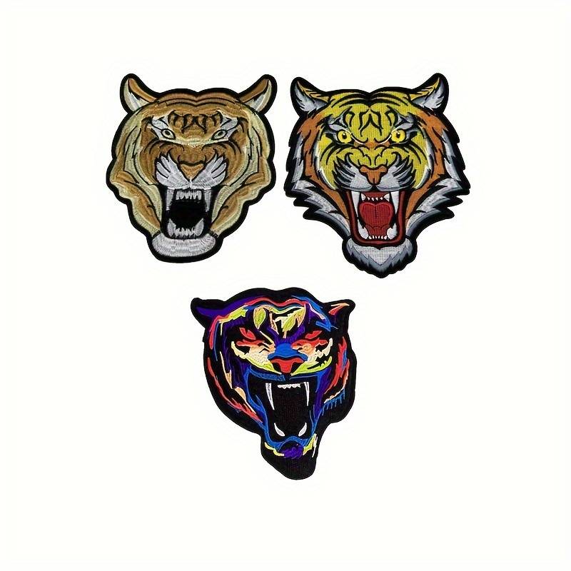 Large Multi color Tiger Head Iron on Sew on Patch Jacket - Temu